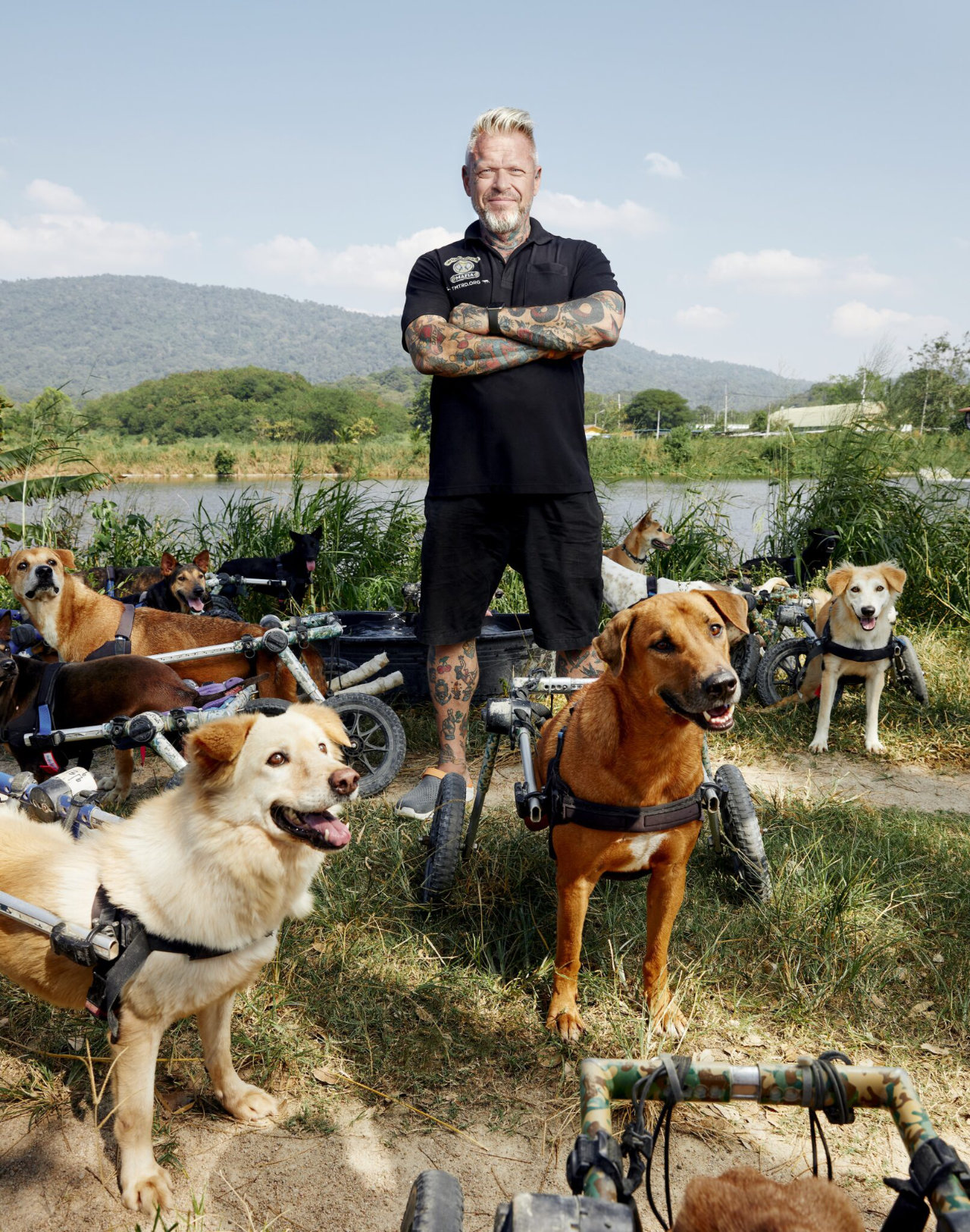 Michael Bains and dogs